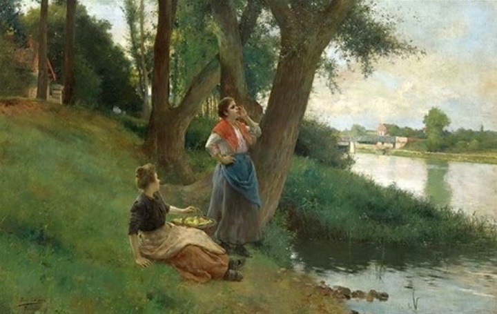 Au bord de l'Oise &agrave;  Pontoise, par Luis Jim&eacute;nez y Aranda
