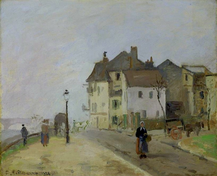 Pontoise, vue  sur le palais de Justice par Camille Pissaro