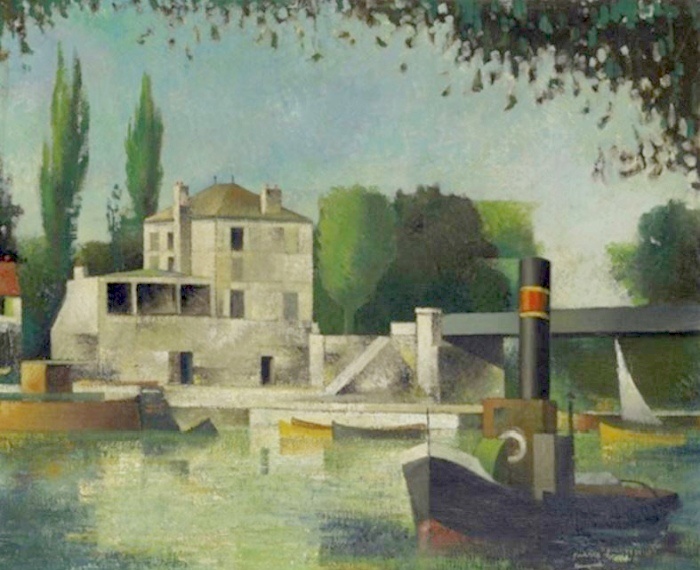 Sc&egrave;ne de rivi&egrave;re en automne &agrave; Bougival par Paul Lecuit Monroy